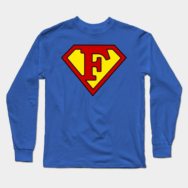 Superhero Symbol Letter F Long Sleeve T-Shirt by NextLevelDesignz